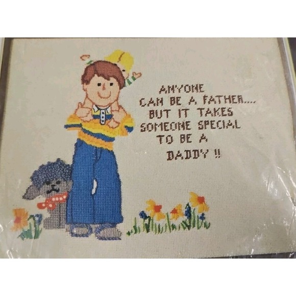 Bucilla Other - Vtg New Bucilla Needlepoint Special Daddy 13x16" Persian Crewel Wool Yarn #4216